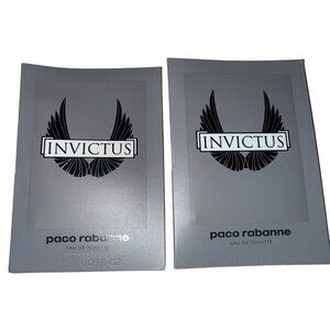 Paco Rabanne Invictus Eau de Toilette Men's Cologne Fresh Woody Lot of 2  1.5ML